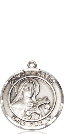 Extel Medium Round Pewter St. Therese of Lisieux Medal Pendant, Made in USA