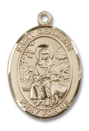 Extel Medium Oval 14kt Gold Filled St. Germaine Cousin Medal, Made in USA