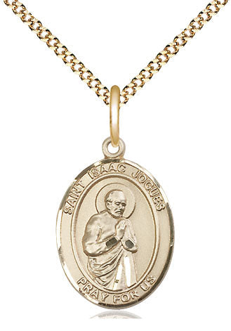 Extel Medium Oval  14kt Gold Filled St. Isaac Jogues Pendant with 18" chain, Made in USA