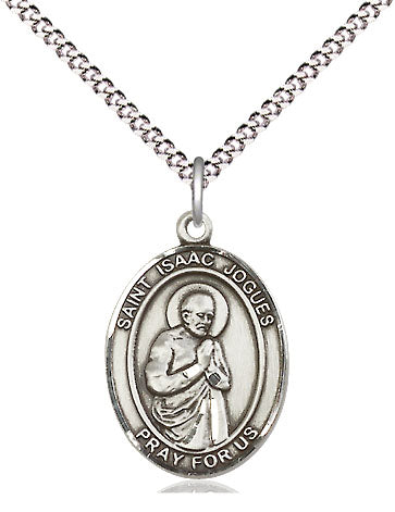 Extel Medium Oval Pewter St. Isaac Jogues Pendant with 18" chain, Made in USA