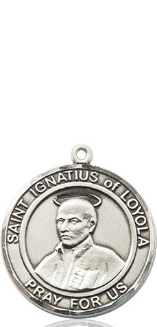 Extel Medium Round Pewter St. Ignatius of Loyola Medal Pendant, Made in USA