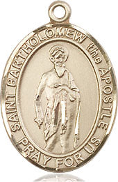 Extel Medium Oval  14kt Gold Filled St. Bartholomew the Apostle Pendant with 18" chain, Made in USA