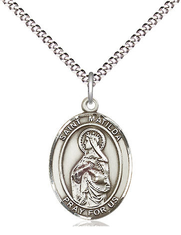 Extel Medium Oval Pewter St. Matilda Pendant with 18" chain, Made in USA