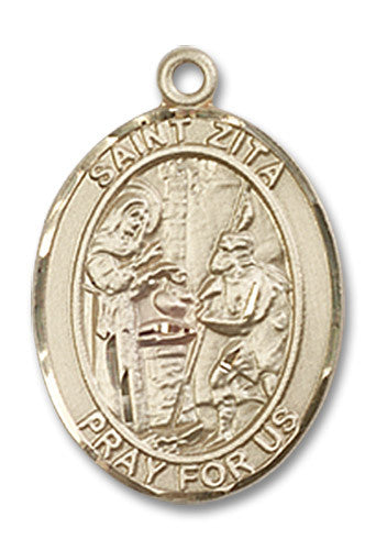 Extel Medium Oval 14kt Gold Filled St. Zita Medal, Made in USA