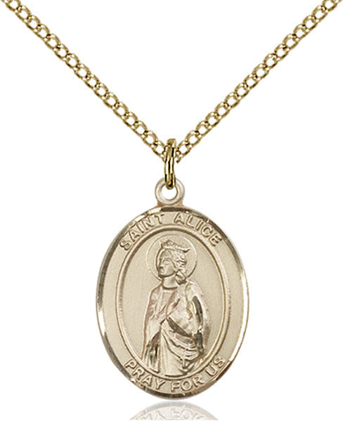 Extel Medium Oval  14kt Gold Filled St. Alice Pendant with 18" chain, Made in USA