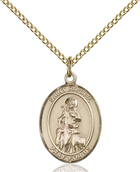 Extel Medium Oval  14kt Gold Filled St. Rachel Pendant with 18" chain, Made in USA