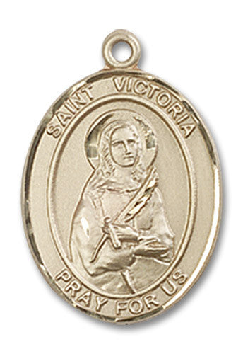 Extel Medium Oval 14kt Gold Filled St. Victoria Medal, Made in USA
