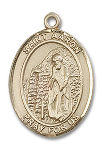 Extel Medium Oval 14kt Gold Filled St. Aaron Medal, Made in USA