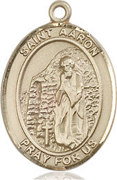Extel Medium Oval 14kt Gold Filled St. Aaron Medal, Made in USA