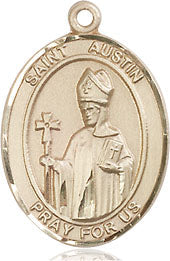 Extel Medium Oval 14kt Gold Filled St. Austin Medal, Made in USA
