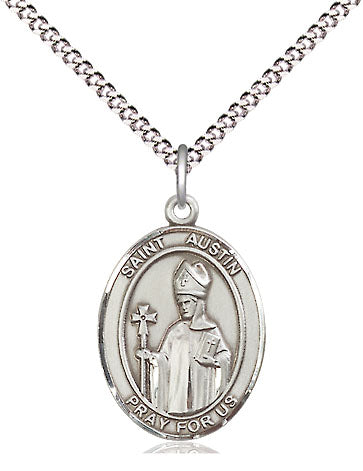 Extel Medium Oval Pewter St. Austin Pendant with 18" chain, Made in USA