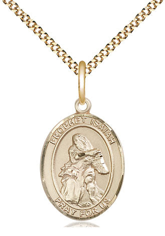 Extel Medium Oval 14Kt Gold Filled St. Isaiah  with 18" chain, Made in USA