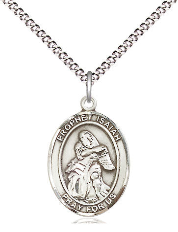 Extel Medium Oval Pewter St. Isaiah Pendant with 18" chain, Made in USA