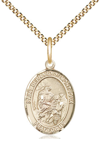 Extel Medium Oval 14Kt Gold Filled St. Bernard of Montjoux  with 18" chain, Made in USA