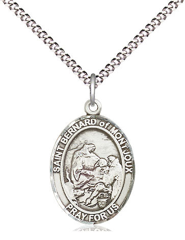 Extel Medium Oval Pewter St. Bernard of Montjoux Pendant with 18" chain, Made in USA