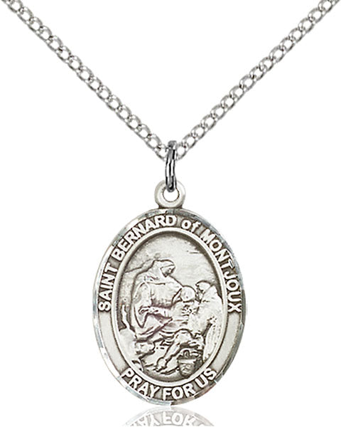 Extel Medium Oval Sterling Silver St. Bernard of Montjoux Pendant with 18" chain, Made in USA