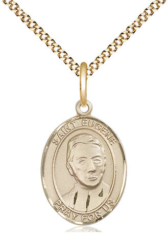 Extel Medium Oval 14Kt Gold Filled St. Eugene de Mazenod  with 18" chain, Made in USA