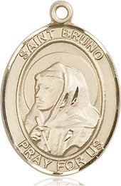 Extel Medium Oval  14kt Gold Filled St. Bruno Pendant with 18" chain, Made in USA