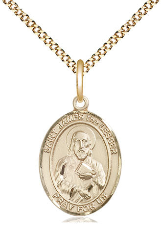 Extel Medium Oval 14Kt Gold Filled St. James the Lesser  with 18" chain, Made in USA