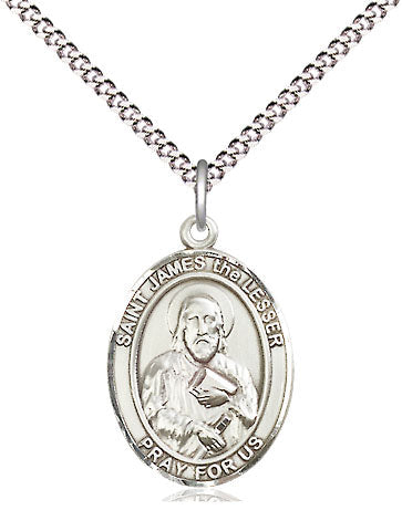 Extel Medium Oval Pewter St. James the Lesser Pendant with 18" chain, Made in USA