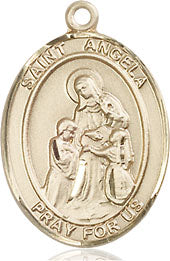 Extel Medium Oval  14kt Gold Filled St. Angela Merici Pendant with 18" chain, Made in USA