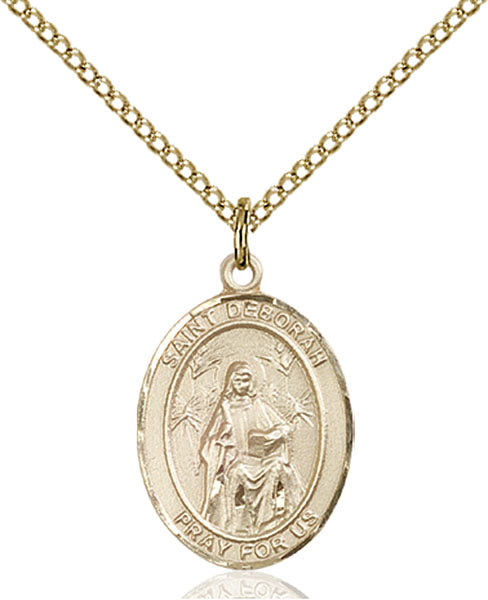 Extel Medium Oval  14kt Gold Filled St. Deborah Pendant with 18" chain, Made in USA