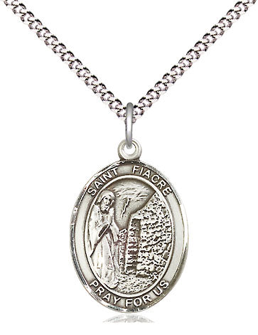 Extel Medium Oval Pewter St. Fiacre Pendant with 18" chain, Made in USA