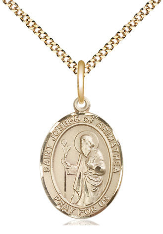 Extel Medium Oval  14kt Gold Filled St. Joseph of Arimathea Pendant with 18" chain, Made in USA
