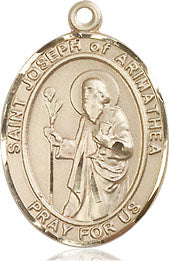 Extel Medium Oval  14kt Gold Filled St. Joseph of Arimathea Pendant with 18" chain, Made in USA