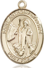 Extel Medium Oval  14kt Gold Filled St. Anthony of Egypt Pendant with 18" chain, Made in USA