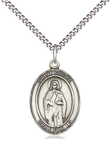 Extel Medium Oval Pewter St. Odilia Pendant with 18" chain, Made in USA