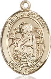 Extel Medium Oval  14kt Gold Filled St. Christina the Astonishing Pendant with 18" chain, Made in USA