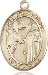 Extel Medium Oval  14kt Gold Filled St. Columbanus Pendant with 18" chain, Made in USA