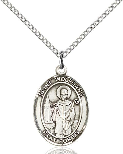 Extel Medium Oval Sterling Silver St. Wolfgang Pendant with 18" chain, Made in USA