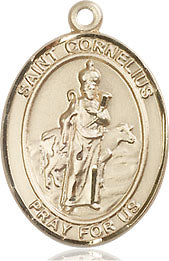 Extel Medium Oval 14Kt Gold Filled St. Cornelius  with 18" chain, Made in USA