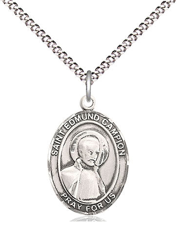 Extel Medium Oval Pewter St. Edmund Campion Pendant with 18" chain, Made in USA