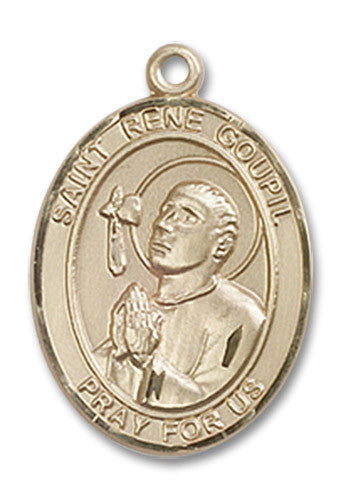 Extel Medium Oval 14kt Gold Filled St. Rene Goupil Medal, Made in USA