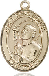 Extel Medium Oval 14kt Gold Filled St. Rene Goupil Medal, Made in USA