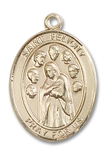 Extel Medium Oval 14kt Gold Filled St. Felicity Medal, Made in USA