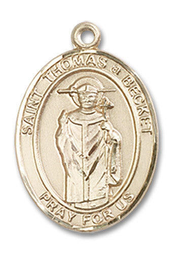 Extel Medium Oval 14kt Gold Filled St. Thomas A Becket Medal, Made in USA