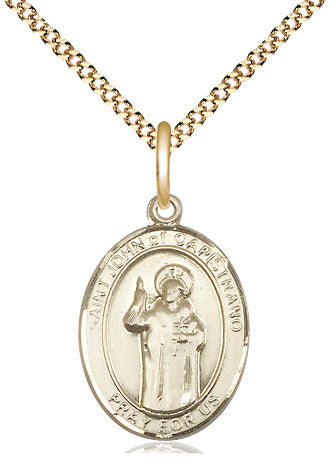 Extel Medium Oval 14Kt Gold Filled St. John of Capistrano  with 18" chain, Made in USA