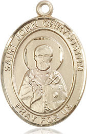 Extel Medium Oval 14kt Gold Filled St. John Chrysostom Medal, Made in USA