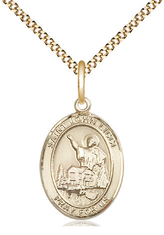 Extel Medium Oval  14kt Gold Filled St. John Licci Pendant with 18" chain, Made in USA