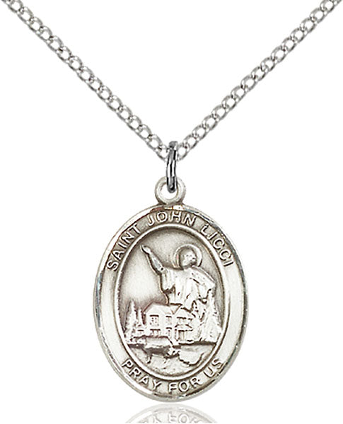 Extel Medium Oval Sterling Silver St. John Licci Pendant with 18" chain, Made in USA