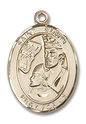 Extel Medium Oval 14kt Gold Filled St. Edwin Medal, Made in USA