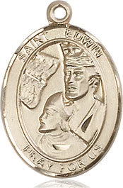 Extel Medium Oval 14kt Gold Filled St. Edwin Medal, Made in USA