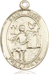 Extel Medium Oval 14kt Gold Filled St. Vitus Medal, Made in USA