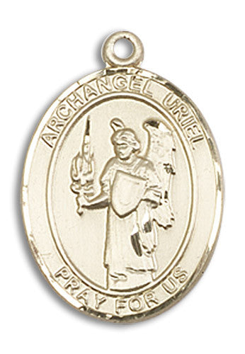 Extel Medium Oval 14kt Gold Filled St. Uriel the Archangel Medal, Made in USA