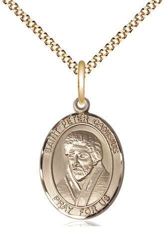 Extel Medium Oval 14kt Gold Filled St. Peter Canisius Pendant with 18" chain, Made in USA
