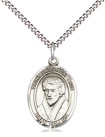 Extel Medium Oval Pewter St. Peter Canisius Pendant with 18" chain, Made in USA